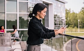 Girl searching with tablet