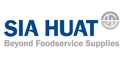 Sia Huat Pte Ltd logo in white background with blue text
